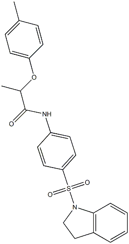 N-[4-(2,3-dihydro-1H-indol-1-ylsulfonyl)phenyl]-2-(4-methylphenoxy)propanamide Structure