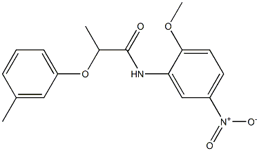 N-(2-methoxy-5-nitrophenyl)-2-(3-methylphenoxy)propanamide 结构式