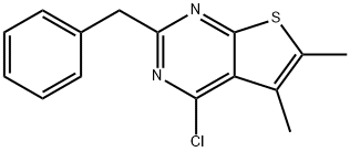 2-benzyl-4-chloro-5,6-dimethylthieno[2,3-d]pyrimidine 化学構造式