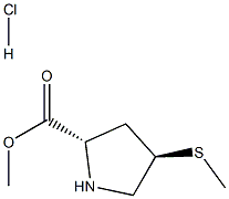 4-(甲硫基)吡咯烷-2-羧酸反式甲酯(盐酸盐), 83552-28-7, 结构式