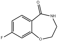 8-fluoro-2,3,4,5-tetrahydro-1,4-benzoxazepin-5-one 化学構造式
