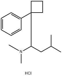 N-[3-Methyl-1-(1-phenylcyclobutyl)butyl]-N,N-dimethylamine Hydrochloride, 84485-01-8, 结构式