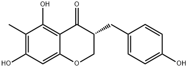 (3R)-5,7-Dihydroxy-6-methyl-3-(4'-hydroxybenzyl)chroman-4-one Structure
