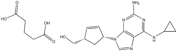 2-Cyclopentene-1-methanol, 4-[2-amino-6-(cyclopropylamino)-9H-purin-9-yl]-, (1S,4R)-, pentanedioate (salt) 结构式