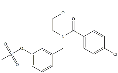 3-{[1-(4-chlorophenyl)-N-(2-methoxyethyl)formamido]methyl}phenyl methanesulfonate 化学構造式