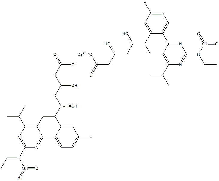 (3R,5S)-5-((S)-8-fluoro-4-isopropyl-2-(N-methylmethyl sulfonamido)-5,6-dihydrobenzo[h]quinazolin-6-yl)-3,5- dihydroxypentanoate calcium(II)