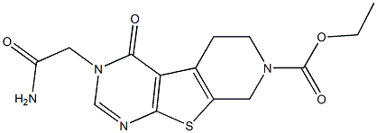 ethyl 3-(2-amino-2-oxoethyl)-4-oxo-3,5,6,8-tetrahydropyrido[4',3':4,5]thieno[2,3-d]pyrimidine-7(4H)-carboxylate 结构式