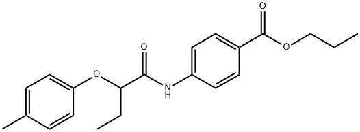 propyl 4-{[2-(4-methylphenoxy)butanoyl]amino}benzoate 结构式