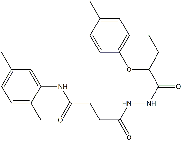 N-(2,5-dimethylphenyl)-4-{2-[2-(4-methylphenoxy)butanoyl]hydrazino}-4-oxobutanamide Struktur