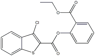 2-(ethoxycarbonyl)phenyl 3-chloro-1-benzothiophene-2-carboxylate Struktur