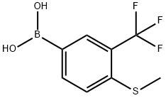 4-甲硫基-3-三氟甲基苯硼酸, 877383-11-4, 结构式