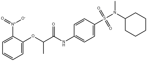 N-(4-{[cyclohexyl(methyl)amino]sulfonyl}phenyl)-2-(2-nitrophenoxy)propanamide,881229-93-2,结构式