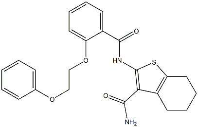 2-{[2-(2-phenoxyethoxy)benzoyl]amino}-4,5,6,7-tetrahydro-1-benzothiophene-3-carboxamide Structure