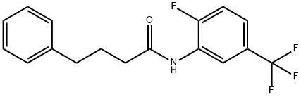 N-[2-fluoro-5-(trifluoromethyl)phenyl]-4-phenylbutanamide 化学構造式