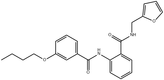 2-[(3-butoxybenzoyl)amino]-N-(2-furylmethyl)benzamide,881630-47-3,结构式