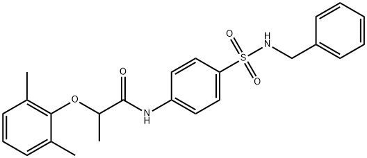 N-{4-[(benzylamino)sulfonyl]phenyl}-2-(2,6-dimethylphenoxy)propanamide Structure