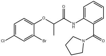 2-(2-bromo-4-chlorophenoxy)-N-[2-(1-pyrrolidinylcarbonyl)phenyl]propanamide,882650-13-7,结构式