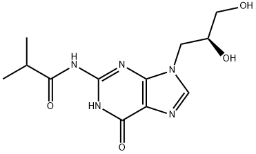N2-Isobutyryl-(S)-9-(2,3-dihydroxy propyl)-guanine Struktur