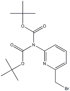 tert-butyl N-[6-(bromomethyl)-2-pyridyl]-N-tert-butoxycarbonyl-carbamate 结构式