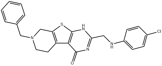 7-benzyl-2-[(4-chloroanilino)methyl]-5,6,7,8-tetrahydropyrido[4',3':4,5]thieno[2,3-d]pyrimidin-4(3H)-one,900453-15-8,结构式