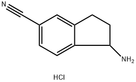 1-AMINO-2,3-DIHYDRO-1H-INDENE-5-CARBONITRILE HCL 化学構造式