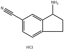 3-AMINO-2,3-DIHYDRO-1H-INDENE-5-CARBONITRILE HCL Structure