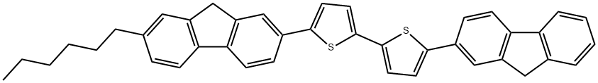 2,2'-Bithiophene, 5-(9H-fluoren-2-yl)-5'-(7-hexyl-9H-fluoren-2-yl)- 化学構造式