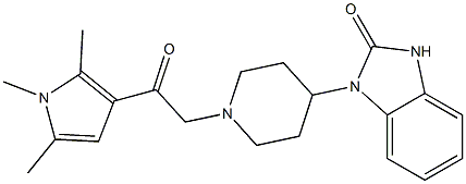 1-[1-[2-Oxo-2-(1,2,5-trimethyl-3-pyrrolyl)ethyl]-4-piperidinyl]-1H-benzo[d]imidazol-2(3H)-one 化学構造式