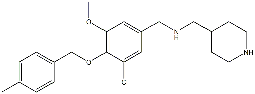 N-{3-chloro-5-methoxy-4-[(4-methylbenzyl)oxy]benzyl}-N-(4-piperidinylmethyl)amine,924866-31-9,结构式