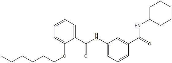 N-{3-[(cyclohexylamino)carbonyl]phenyl}-2-(hexyloxy)benzamide 化学構造式