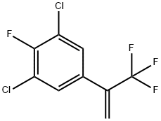1,3-dichloro-2-fluoro-5-(3,3,3-trifluoroprop-1-en-2-yl)benzene 化学構造式