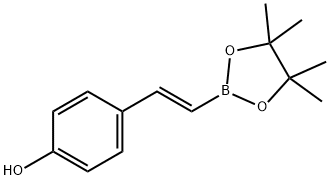 (E)-4-(2-(4,4,5,5-Tetramethyl-1,3,2-dioxaborolan-2-yl)vinyl)phenol Struktur