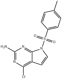 4-氯-7-甲苯磺酰-7H-吡咯并[2,3-D]嘧啶-2-胺 结构式