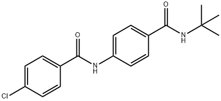 N-{4-[(tert-butylamino)carbonyl]phenyl}-4-chlorobenzamide 化学構造式