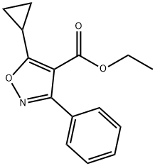 4-Isoxazolecarboxylic acid, 5-cyclopropyl-3-phenyl-, ethyl ester Structure