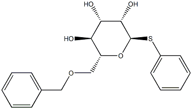 (2R,3S,4S,5S,6R)-2-((benzyloxy)methyl)-6-(phenylthio)tetrahydro-2H-pyran-3,4,5-triol 化学構造式