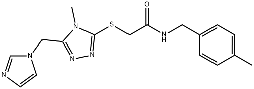 Acetamide, 2-[[5-(1H-imidazol-1-ylmethyl)-4-methyl-4H-1,2,4-triazol-3-yl]thio]-N-[(4-methylphenyl)methyl]- Struktur