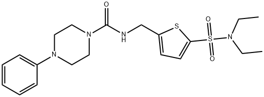 1-Piperazinecarboxamide, N-[[5-[(diethylamino)sulfonyl]-2-thienyl]methyl]-4-phenyl- 化学構造式