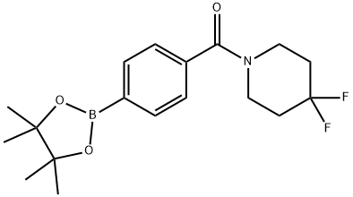 (4,4-Difluoropiperidin-1-yl)(4-(4,4,5,5-tetramethyl-1,3,2-dioxaborolan-2-yl)phenyl)methanone, 955406-29-8, 结构式