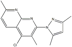 4-chloro-2-(3,5-dimethyl-1H-pyrazol-1-yl)-3,7-dimethyl[1,8]naphthyridine,957495-95-3,结构式