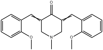 (3E,5E)-3,5-bis(2-methoxybenzylidene)-1-methylpiperidin-4-one Struktur