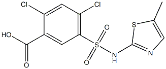 2,4-dichloro-5-[(5-methyl-1,3-thiazol-2-yl)sulfamoyl]benzoic acid 结构式