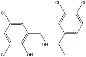 2,4-dichloro-6-({[1-(3,4-dichlorophenyl)ethyl]amino}methyl)phenol Structure