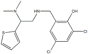 2,4-dichloro-6-({[2-(dimethylamino)-2-(thiophen-2-yl)ethyl]amino}methyl)phenol Structure