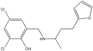 2,4-dichloro-6-({[4-(furan-2-yl)butan-2-yl]amino}methyl)phenol,,结构式