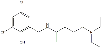 2,4-dichloro-6-({[5-(diethylamino)pentan-2-yl]amino}methyl)phenol 化学構造式