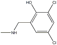 2,4-dichloro-6-[(methylamino)methyl]phenol 化学構造式
