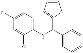 2,4-dichloro-N-[furan-2-yl(phenyl)methyl]aniline Struktur