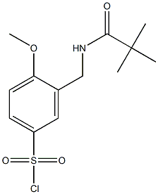 3-[(2,2-dimethylpropanamido)methyl]-4-methoxybenzene-1-sulfonyl chloride 化学構造式