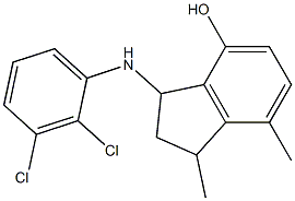 3-[(2,3-dichlorophenyl)amino]-1,7-dimethyl-2,3-dihydro-1H-inden-4-ol Struktur